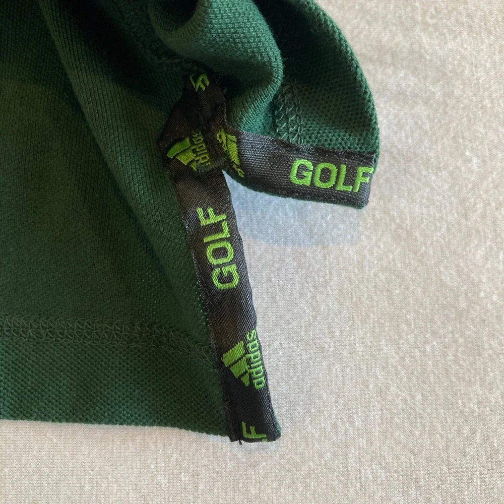NEW Adidas Golf Youth Medium V-Polo Shirt Green Chlorophyll Ivy Cotton Pique NWT